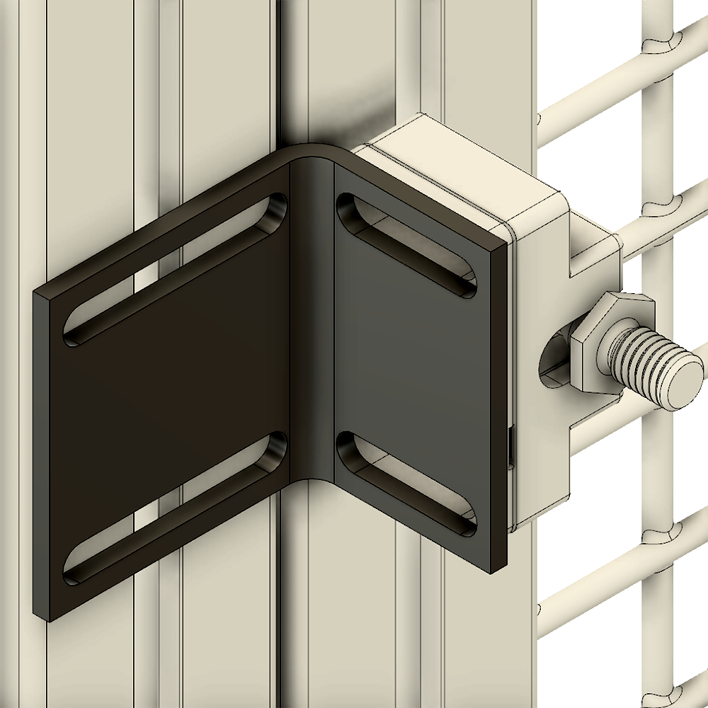 52-102-3 MODULAR SOLUTIONS ZINC PLATED BRACKET<BR>30 SERIES BALL CATCH ANGLE W/HARDWARE